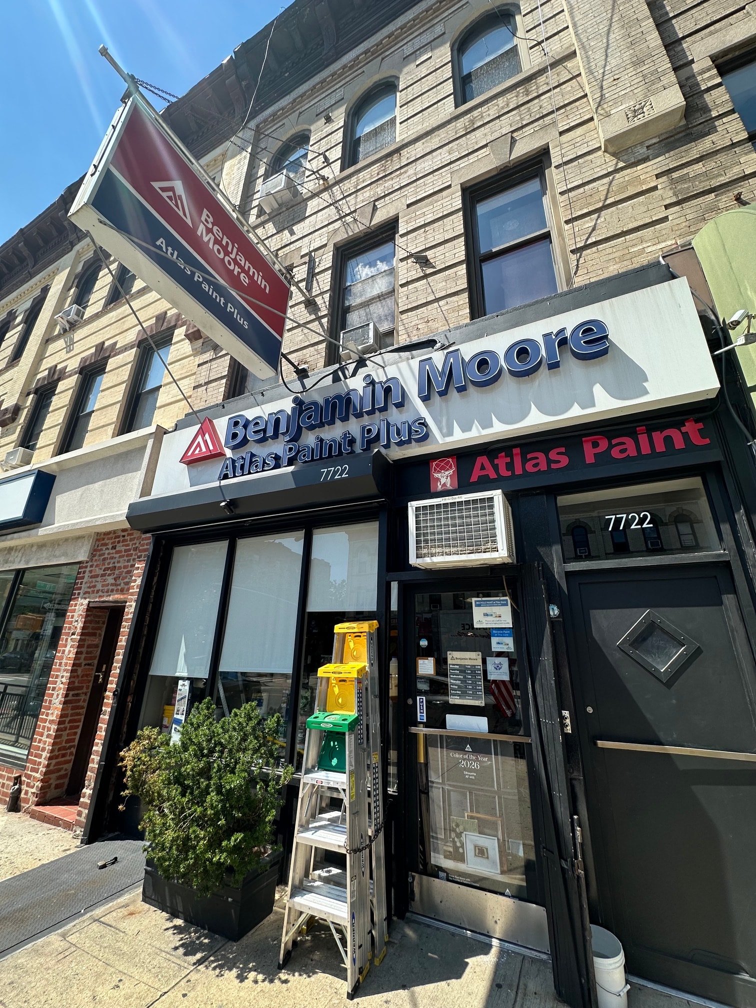 Atlas Paints Plus exterior signage — Benjamin Moore authorized dealer