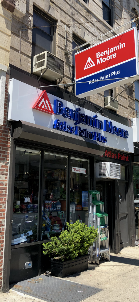 Atlas Paints Plus storefront on 3rd Ave, Brooklyn